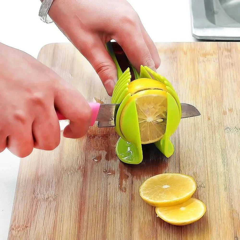 Kitchen Stainless Steel Slicer – Handheld Cutter for Fruits, Vegetables, Oranges, Lemons & Tomatoes