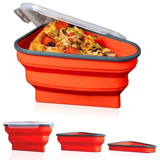 Food Grade Silicone Pizza Storage Box – Foldable Reusable Triangle Container