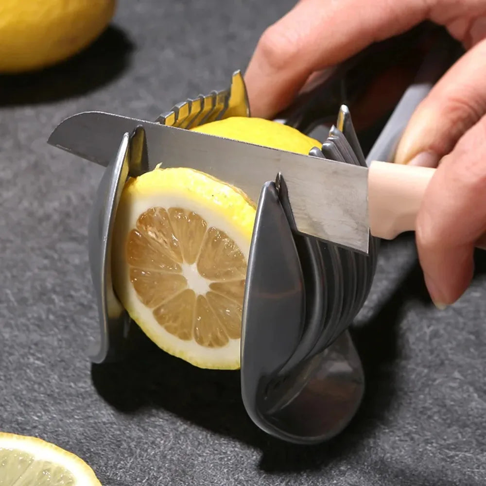 Kitchen Stainless Steel Slicer – Handheld Cutter for Fruits, Vegetables, Oranges, Lemons & Tomatoes