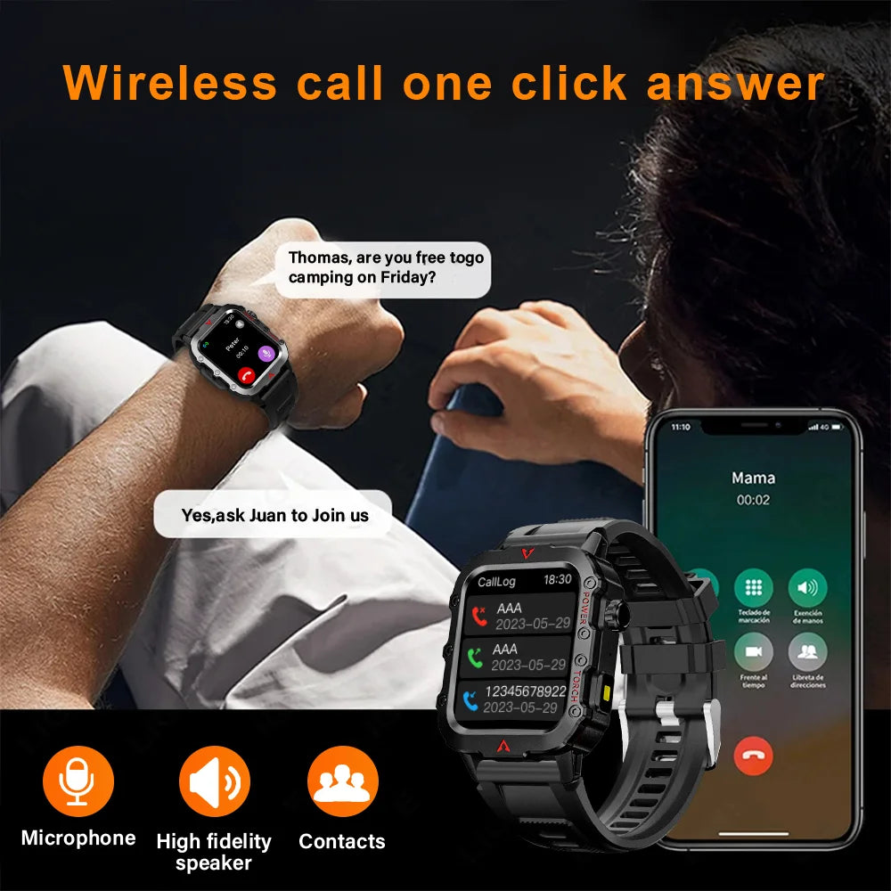 Reloj inteligente LAXASFIT 2024 con llamadas Bluetooth y monitorización de la salud