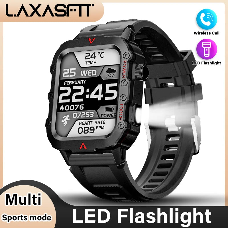 Reloj inteligente LAXASFIT 2024 con llamadas Bluetooth y monitorización de la salud