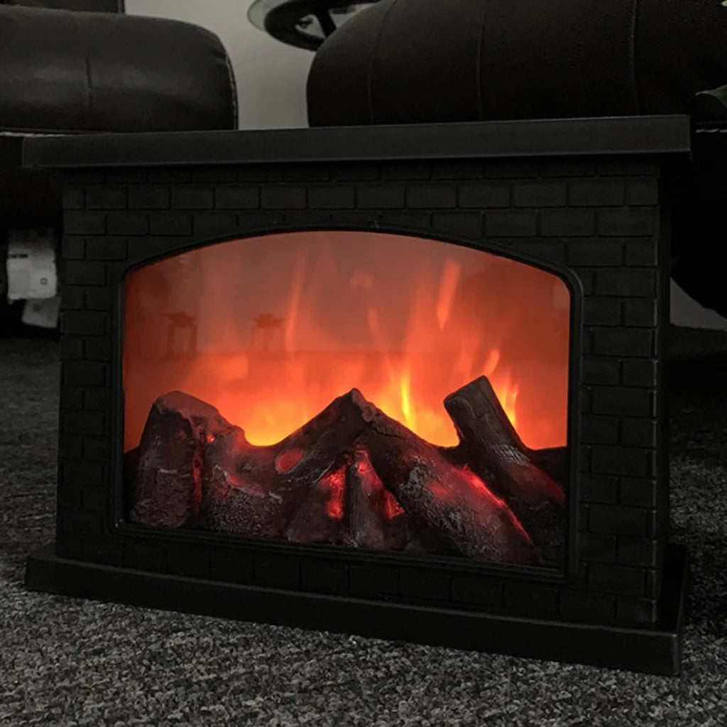 Lámpara LED para chimenea con llama simulada: luz decorativa retro