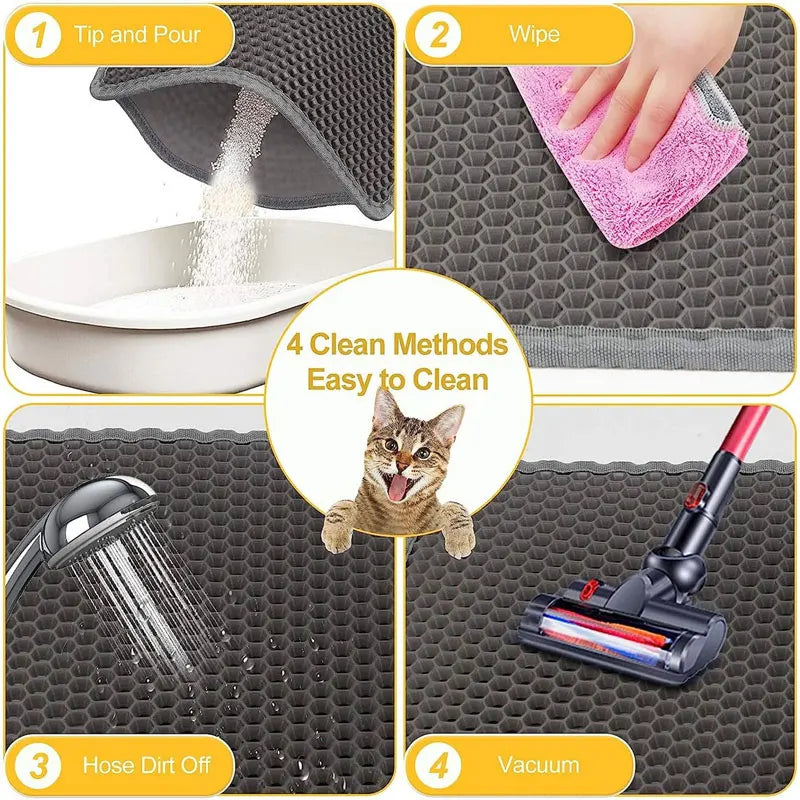 Cat Litter Box Mat – Waterproof Double-Layer Trapping Pad for Mess-Free Floors