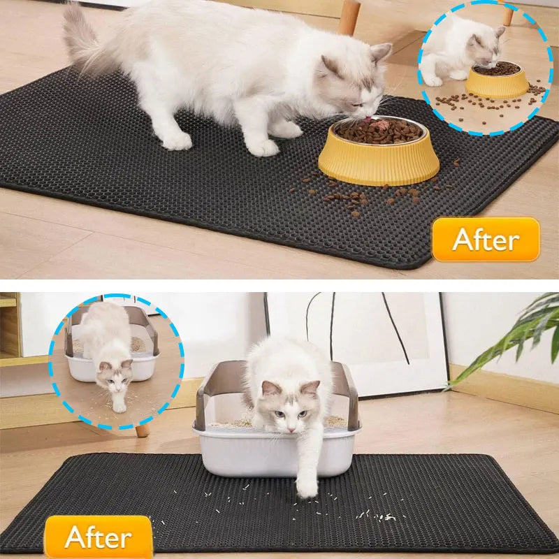Cat Litter Box Mat – Waterproof Double-Layer Trapping Pad for Mess-Free Floors