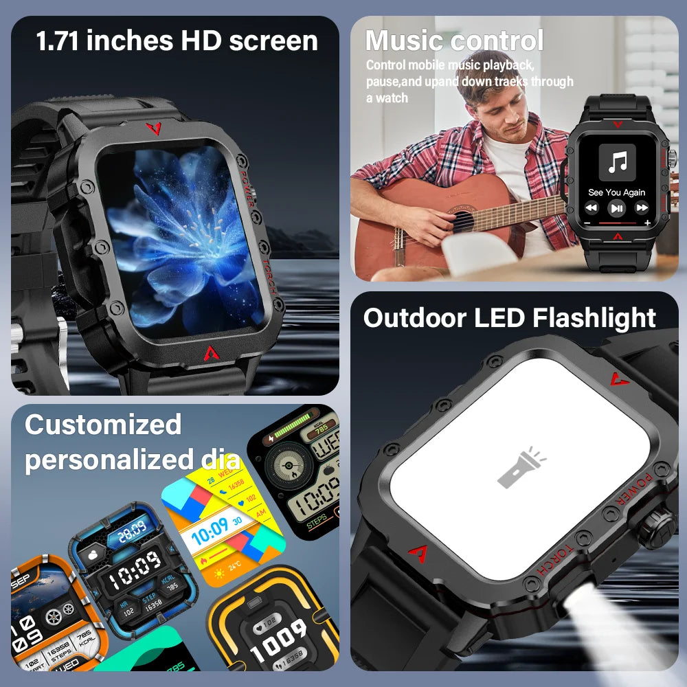 Reloj inteligente LAXASFIT 2024 con llamadas Bluetooth y monitorización de la salud