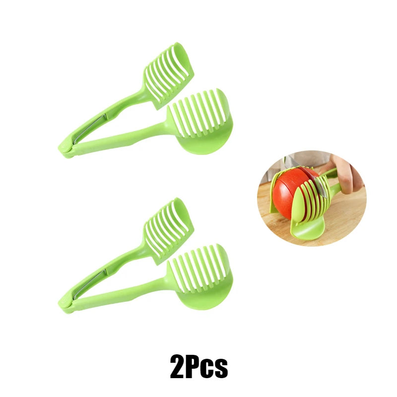 Kitchen Stainless Steel Slicer – Handheld Cutter for Fruits, Vegetables, Oranges, Lemons & Tomatoes