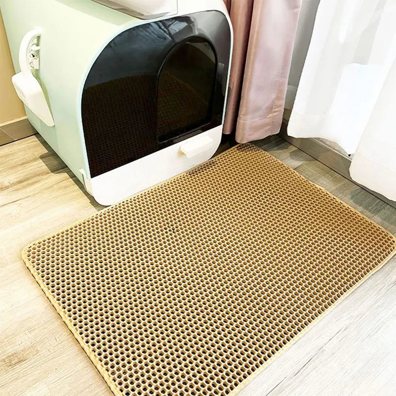 Cat Litter Box Mat – Waterproof Double-Layer Trapping Pad for Mess-Free Floors