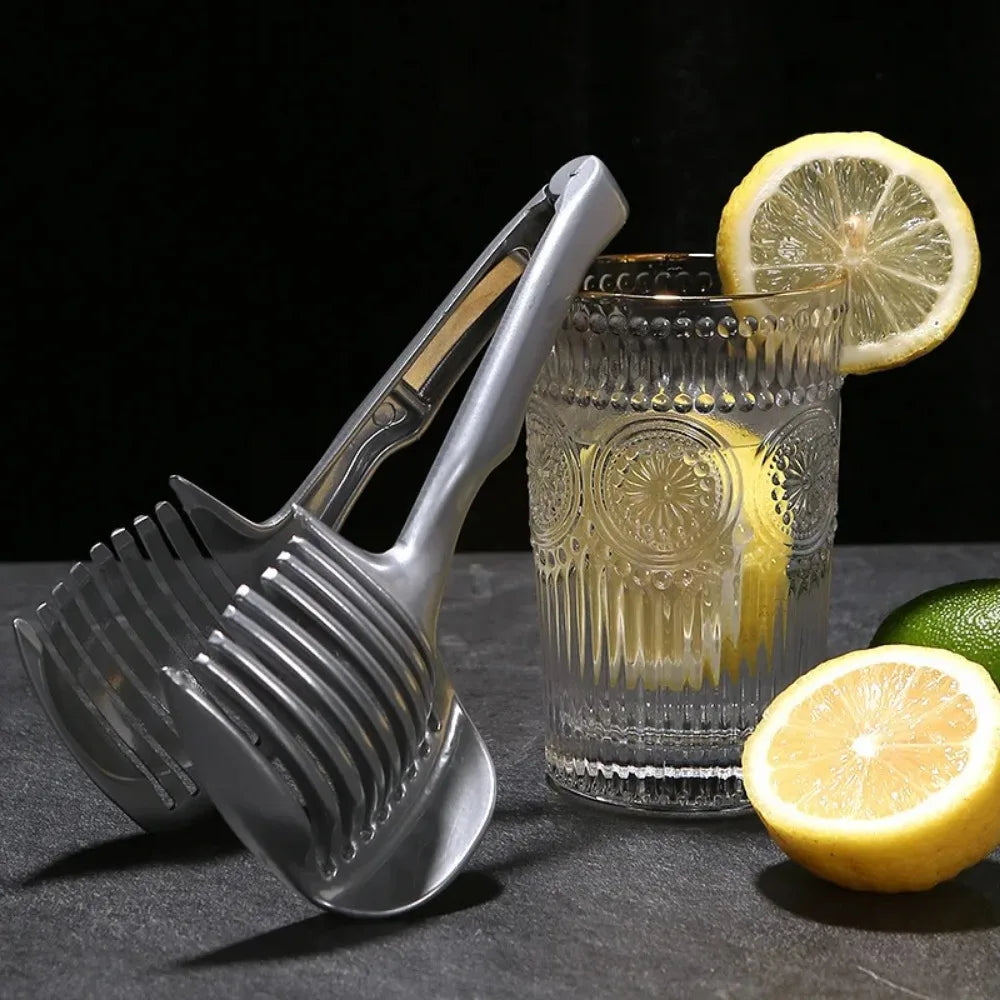 Kitchen Stainless Steel Slicer – Handheld Cutter for Fruits, Vegetables, Oranges, Lemons & Tomatoes
