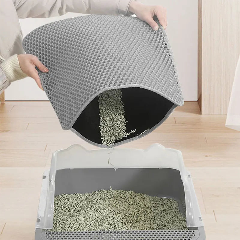 Cat Litter Box Mat – Waterproof Double-Layer Trapping Pad for Mess-Free Floors