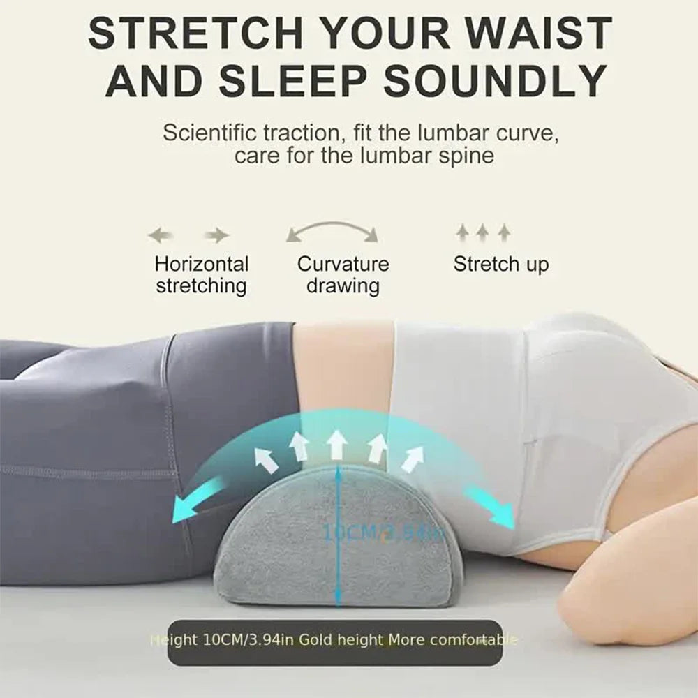 Memory Foam Bolster Pillow – Half Moon Cushion for Office, Home & Travel