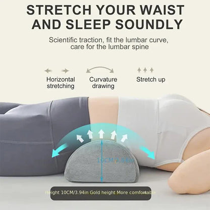 Memory Foam Bolster Pillow – Half Moon Cushion for Office, Home & Travel