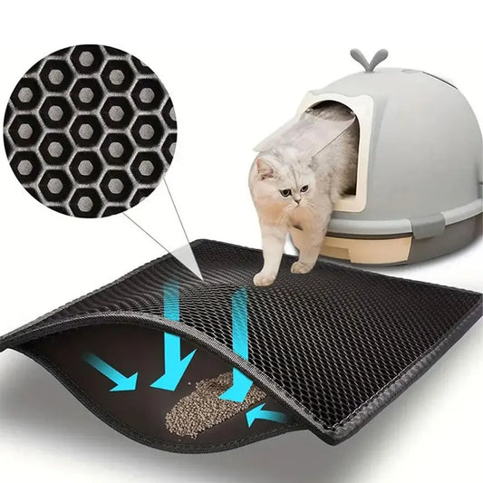 Cat Litter Box Mat – Waterproof Double-Layer Trapping Pad for Mess-Free Floors
