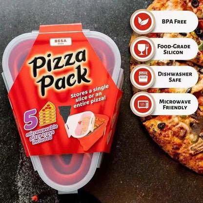 Food Grade Silicone Pizza Storage Box – Foldable Reusable Triangle Container