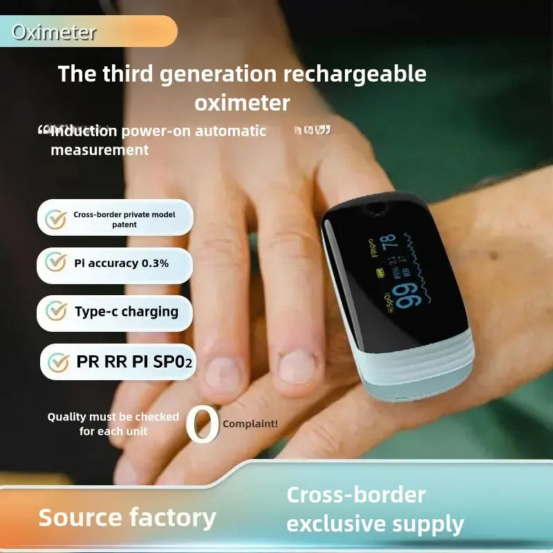 Fingertip Pulse Oximeter with Respiratory Rate – Medical SpO2 Monitor, Rechargeable, Adult & Paediatric Use