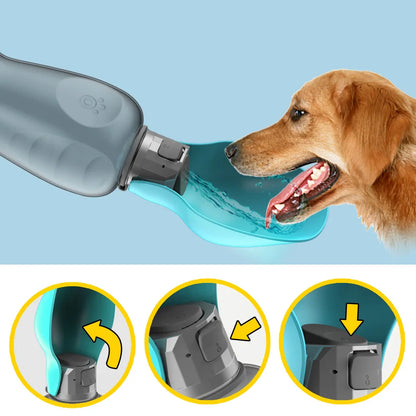Portable 800ml Dog Water Bottle – Outdoor Leakproof Pet Bowl for Puppies & Large Dogs