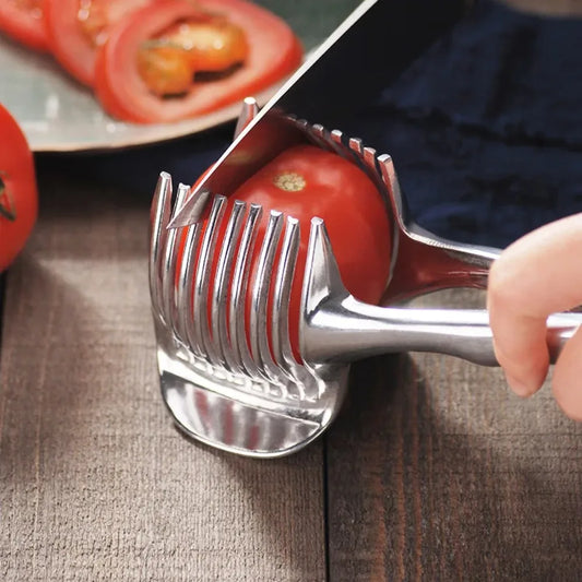 Kitchen Stainless Steel Slicer – Handheld Cutter for Fruits, Vegetables, Oranges, Lemons & Tomatoes
