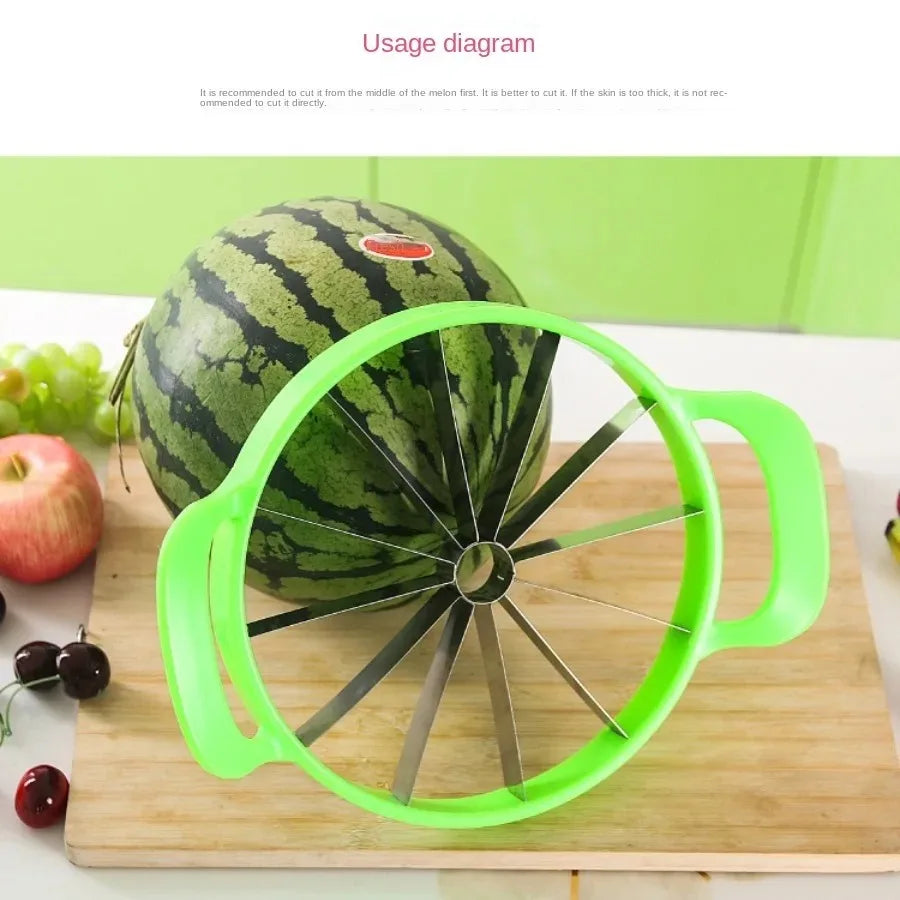 Watermelon Slicer – Stainless Steel Fruit Cutter & Divider for Large Melons and Hami Melon