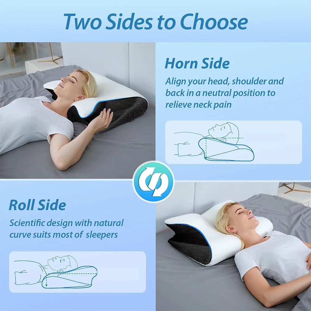 Orthopaedic Memory Foam Butterfly Pillow – Cervical Massage & Comfortable Sleep