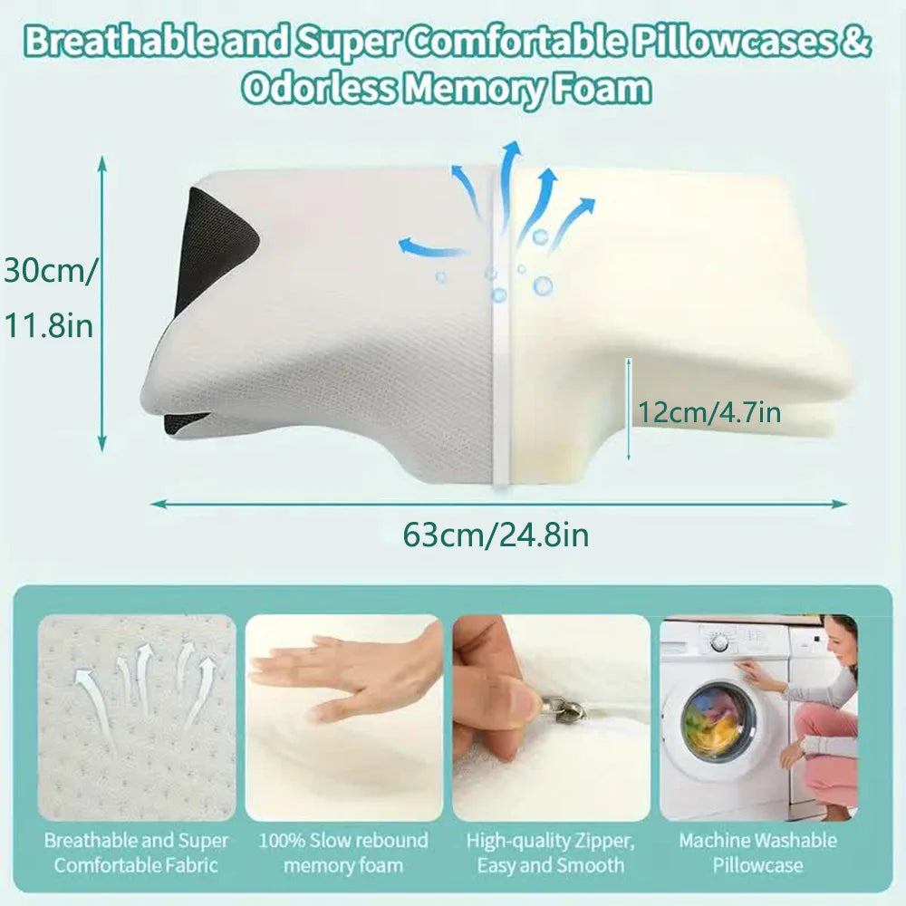 Orthopaedic Memory Foam Butterfly Pillow – Cervical Massage & Comfortable Sleep