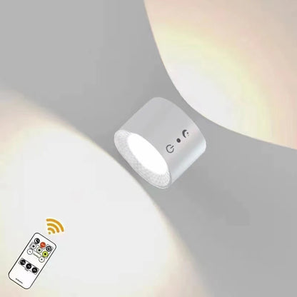 Portable LED Wall Lamp – Double Head, 360° Rotatable, Touch & Remote Control Night Light for Bedroom Reading