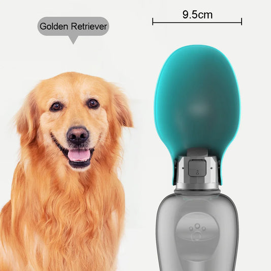Portable 800ml Dog Water Bottle – Outdoor Leakproof Pet Bowl for Puppies & Large Dogs