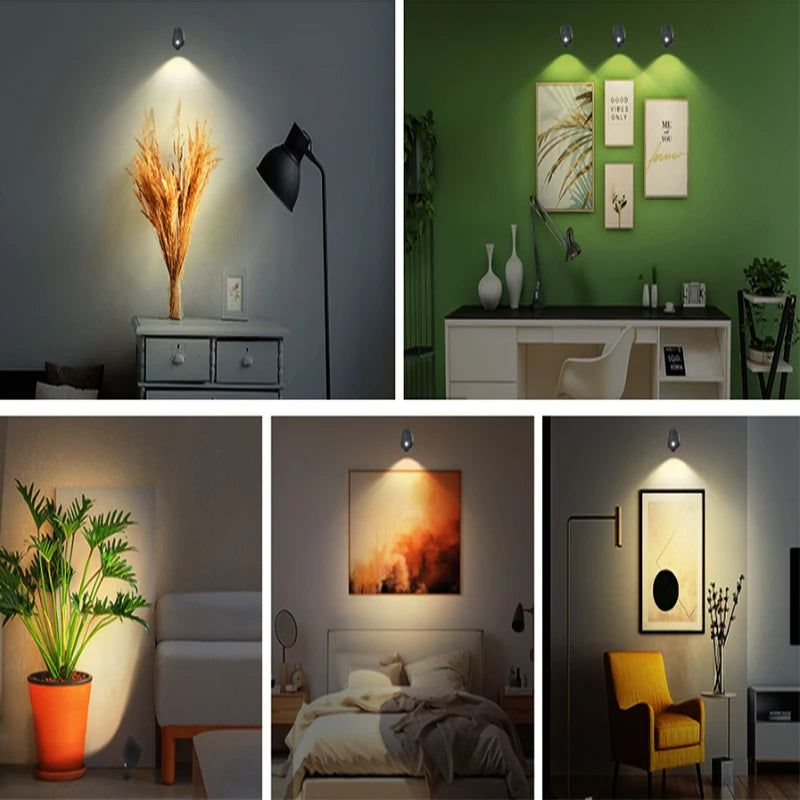 Portable LED Wall Lamp – Double Head, 360° Rotatable, Touch & Remote Control Night Light for Bedroom Reading
