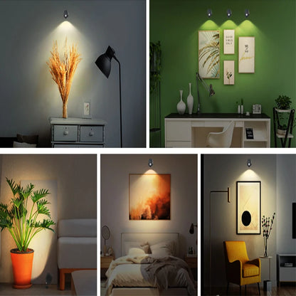Portable LED Wall Lamp – Double Head, 360° Rotatable, Touch & Remote Control Night Light for Bedroom Reading