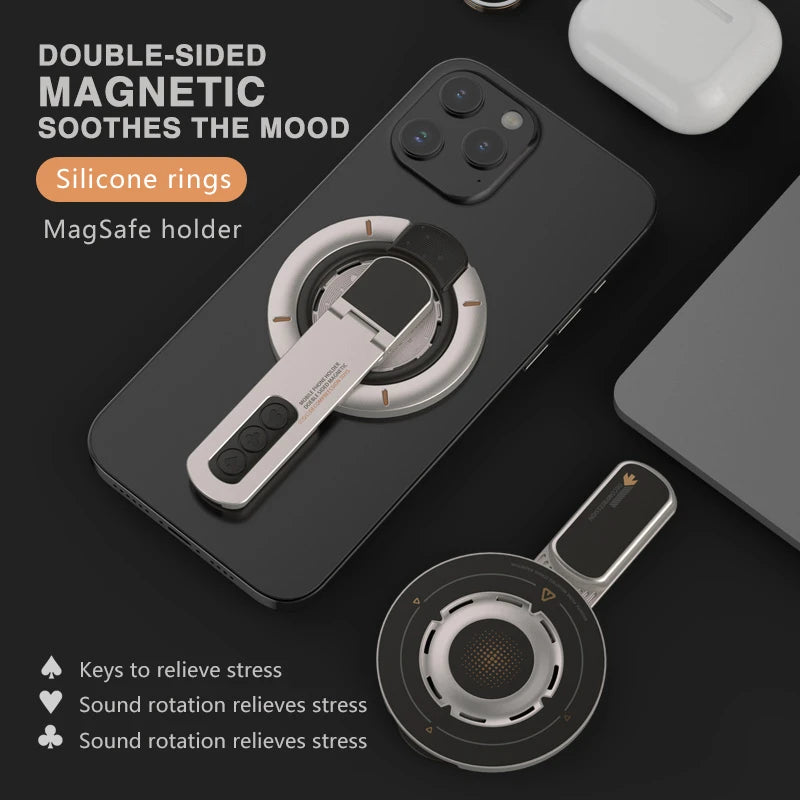 MagSafe Phone Grip Stand 3-in-1 – Magnetic Finger Ring Holder & Double-Sided Stand for iPhone 12–17
