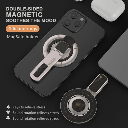 MagSafe Phone Grip Stand 3-in-1 – Magnetic Finger Ring Holder & Double-Sided Stand for iPhone 12–17