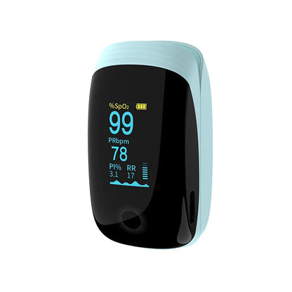 Fingertip Pulse Oximeter with Respiratory Rate – Medical SpO2 Monitor, Rechargeable, Adult & Paediatric Use