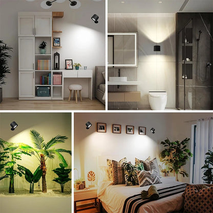 Portable LED Wall Lamp – Double Head, 360° Rotatable, Touch & Remote Control Night Light for Bedroom Reading