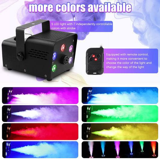 500W Fog Machine – RGB LED Smoke Effect with Wireless Remote for Parties & Stage