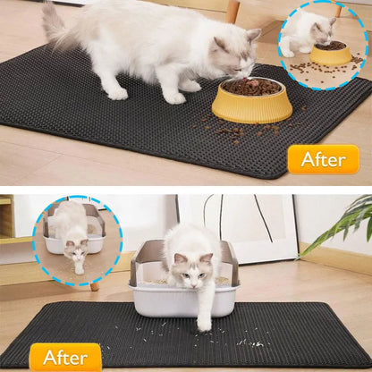 Cat Litter Box Mat – Waterproof Double-Layer Trapping Pad for Mess-Free Floors