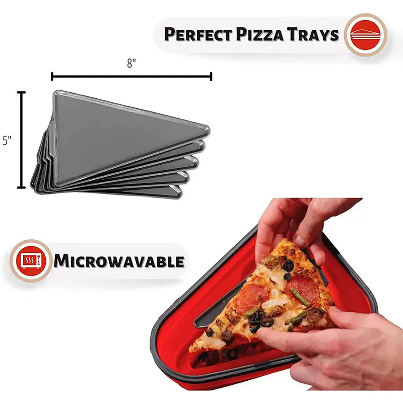 Food Grade Silicone Pizza Storage Box – Foldable Reusable Triangle Container