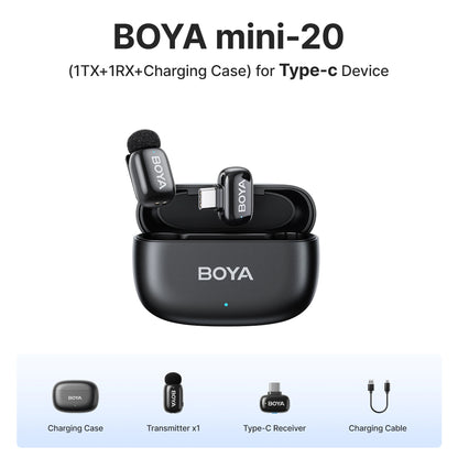 Mini micrófono de solapa inalámbrico BOYA para iOS y Android