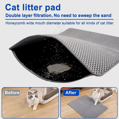 Cat Litter Box Mat – Waterproof Double-Layer Trapping Pad for Mess-Free Floors