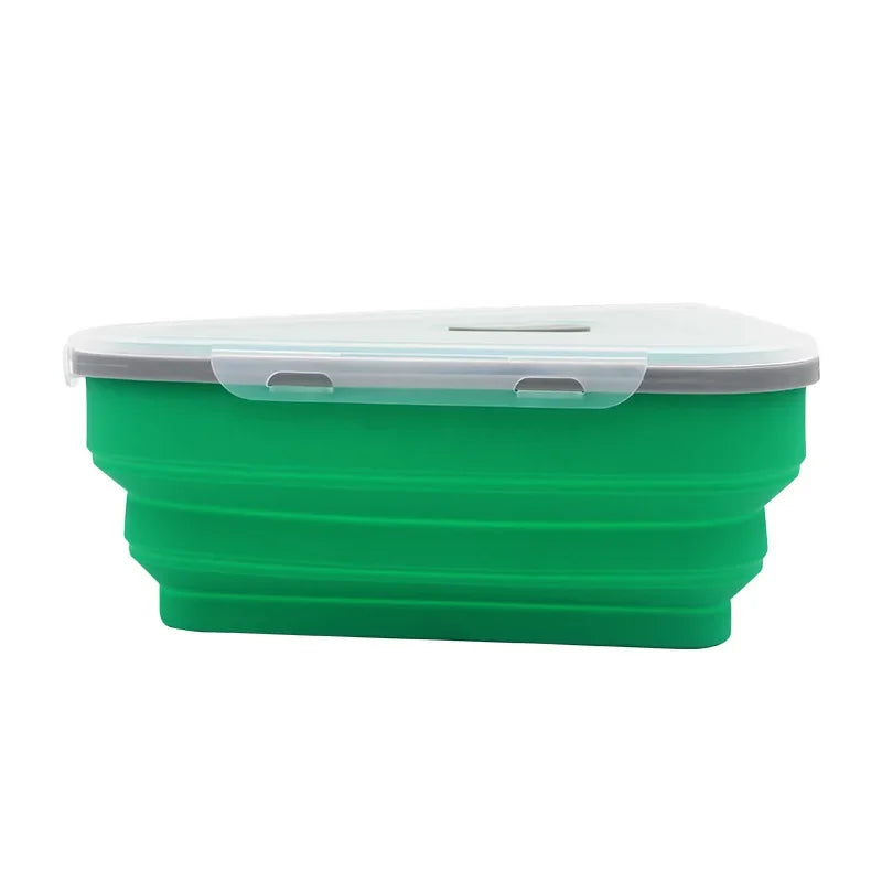 Food Grade Silicone Pizza Storage Box – Foldable Reusable Triangle Container