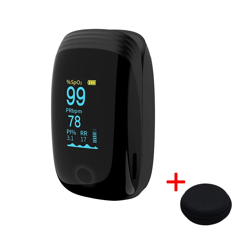 Fingertip Pulse Oximeter with Respiratory Rate – Medical SpO2 Monitor, Rechargeable, Adult & Paediatric Use