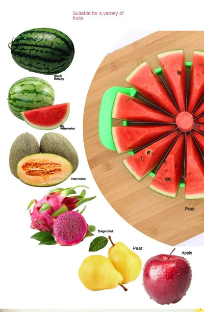 Watermelon Slicer – Stainless Steel Fruit Cutter & Divider for Large Melons and Hami Melon