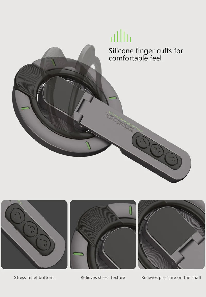 MagSafe Phone Grip Stand 3-in-1 – Magnetic Finger Ring Holder & Double-Sided Stand for iPhone 12–17
