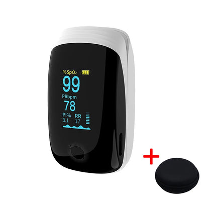 Fingertip Pulse Oximeter with Respiratory Rate – Medical SpO2 Monitor, Rechargeable, Adult & Paediatric Use