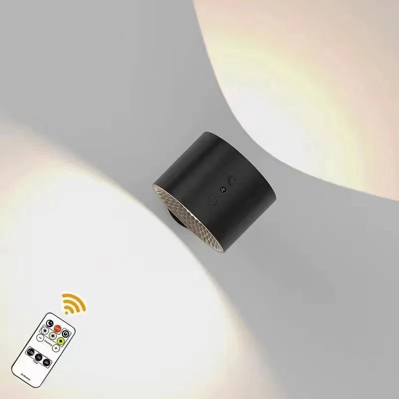 Portable LED Wall Lamp – Double Head, 360° Rotatable, Touch & Remote Control Night Light for Bedroom Reading
