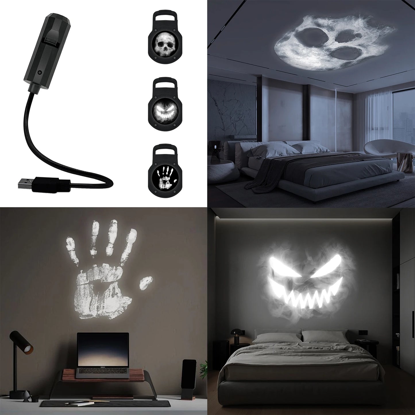 Halloween Skull LED Projection Lamp