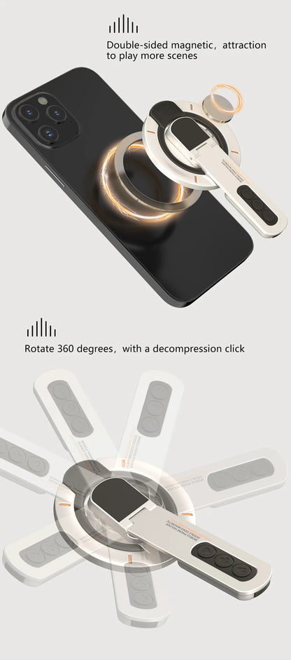 MagSafe Phone Grip Stand 3-in-1 – Magnetic Finger Ring Holder & Double-Sided Stand for iPhone 12–17
