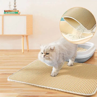 Cat Litter Box Mat – Waterproof Double-Layer Trapping Pad for Mess-Free Floors