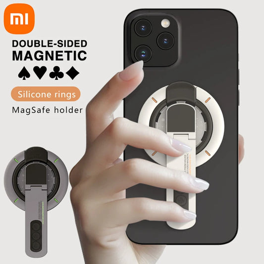 MagSafe Phone Grip Stand 3-in-1 – Magnetic Finger Ring Holder & Double-Sided Stand for iPhone 12–17