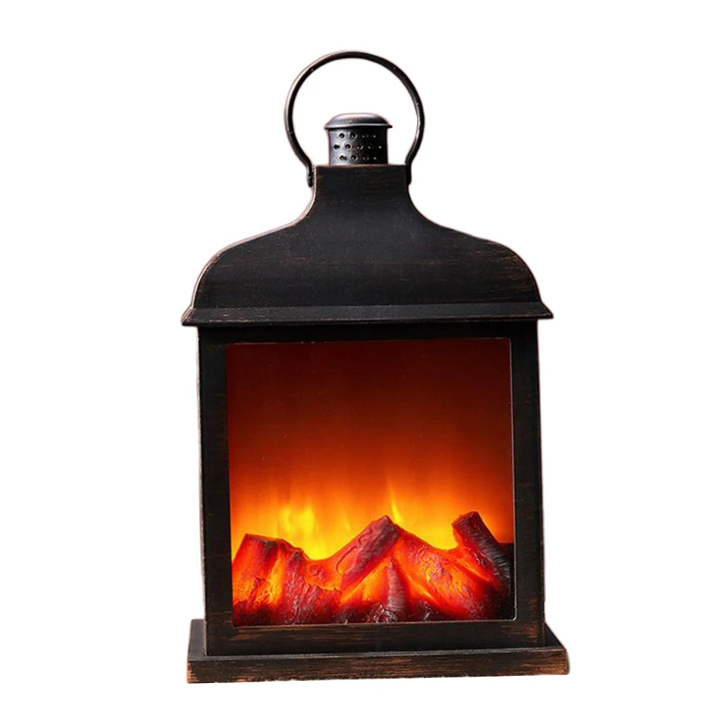 Lámpara LED para chimenea con llama simulada: luz decorativa retro