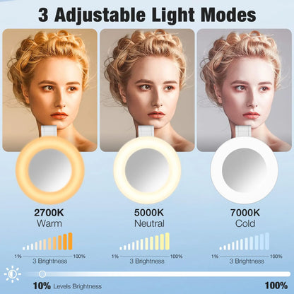 SnapLight Pro – MagSafe Magnetic Selfie Ring for Perfect Shots & Touch-Up Makeup Anytime