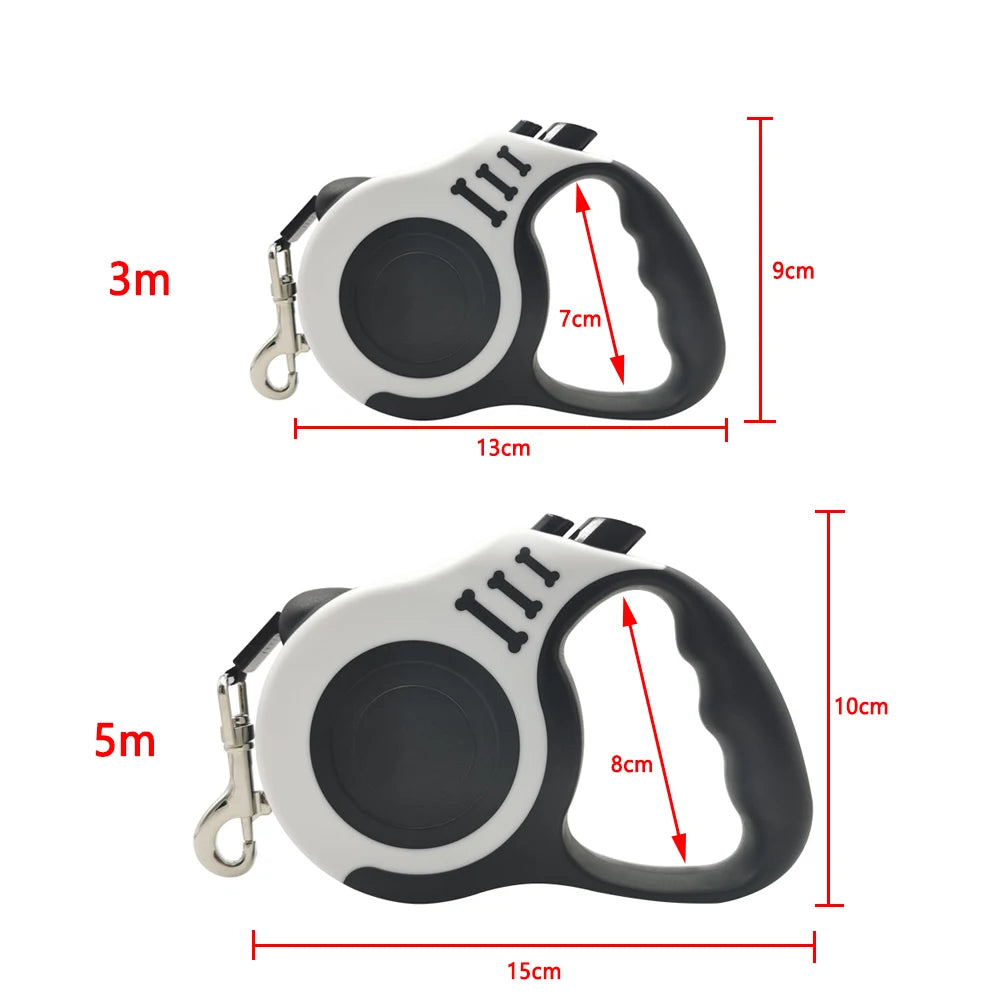 Durable Retractable Dog Leash – 3m / 5m Nylon Lead for Small to Large Dogs & Cats