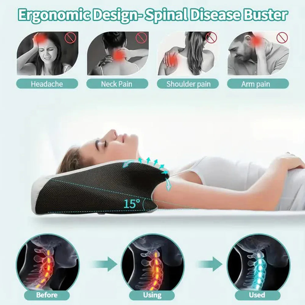 Orthopaedic Memory Foam Butterfly Pillow – Cervical Massage & Comfortable Sleep